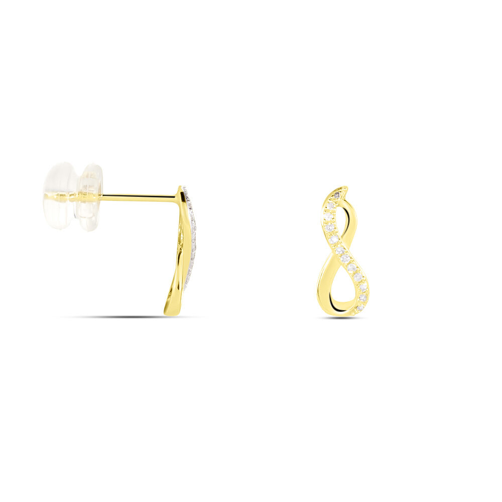 Boucles D'oreilles Puces Osanna Or Jaune Diamants - Puces Femme | Marc Orian