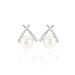 Boucles D'oreilles Puces Yacinthe Argent  Perle De Culture Et Oxyde - Puces Femme | Marc Orian