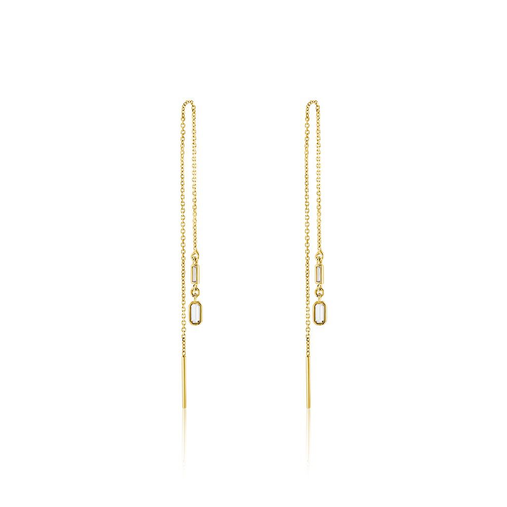 Boucles D'oreilles Or Jaune Mercy Oxyde De Zirconium - Pendantes Femme | Marc Orian