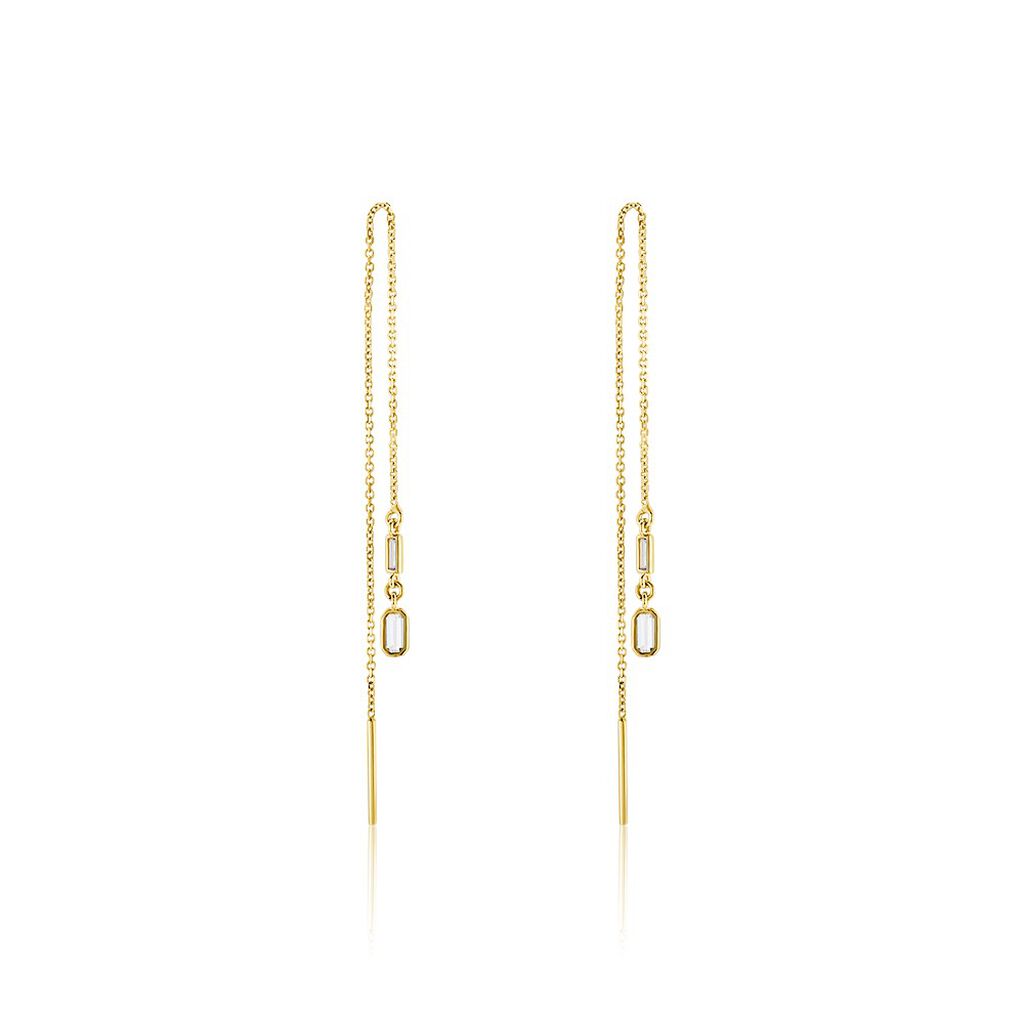 Boucles D'oreilles Or Jaune Mercy Oxyde De Zirconium - Pendantes Femme | Marc Orian