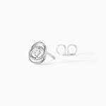 Boucles D'oreilles Puces Nid D'amour Or Blanc Diamant - Puces Femme | Marc Orian