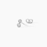 Boucles D'oreilles Puces Gigi Argent Blanc Diamant Synth&eacute;tique - Puces Femme | Marc Orian