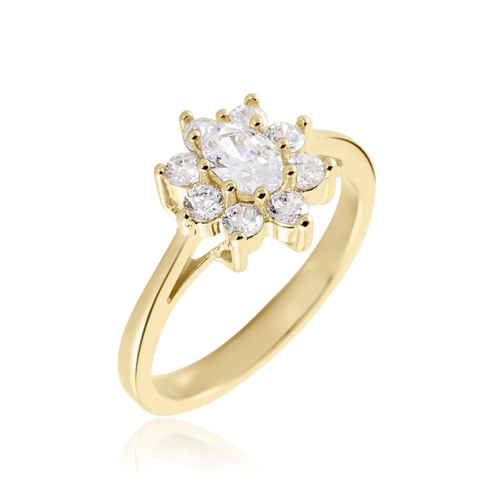 Bague Plaqué Or Mahats Oxyde De Zirconium - Solitaires Femme | Marc Orian