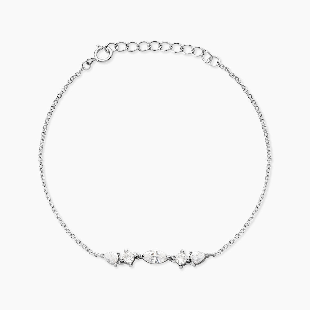 Bracelet Mascaret Argent Blanc Oxyde De Zirconium - Bracelets fantaisie Femme | Marc Orian
