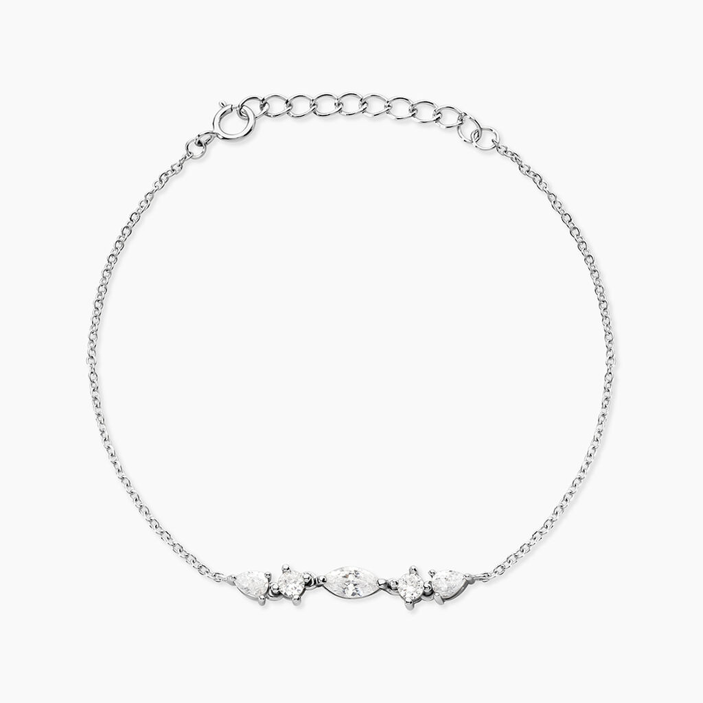 Bracelet Mascaret Argent Blanc Oxyde De Zirconium - Bracelets fantaisie Femme | Marc Orian