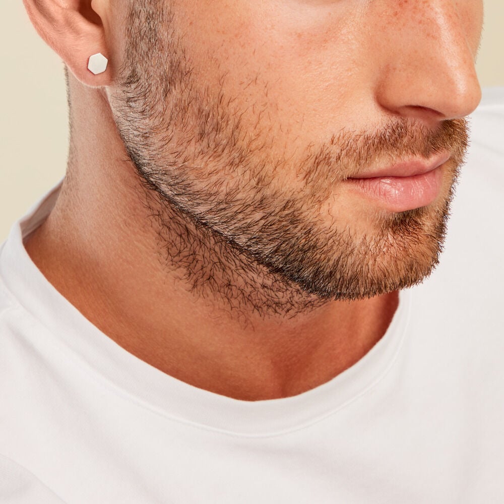 Boucle D'oreille Puce Unitaire Unitaire Kole Acier Blanc - Puces Homme | Marc Orian