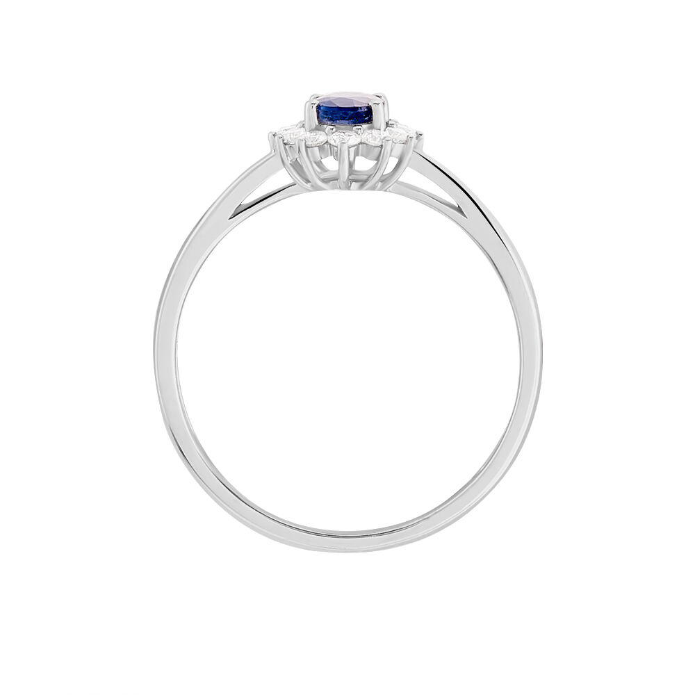 Bague Or Blanc Saphir Diamants - Solitaires Femme | Marc Orian