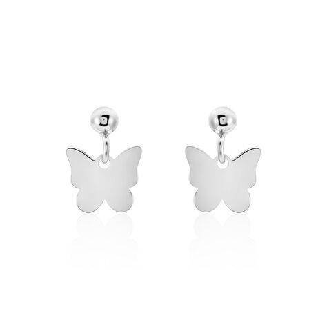 Boucles D'oreilles Pendantes Papilio Argent Blanc - Boucles d'oreilles Pendantes Femme | Marc Orian