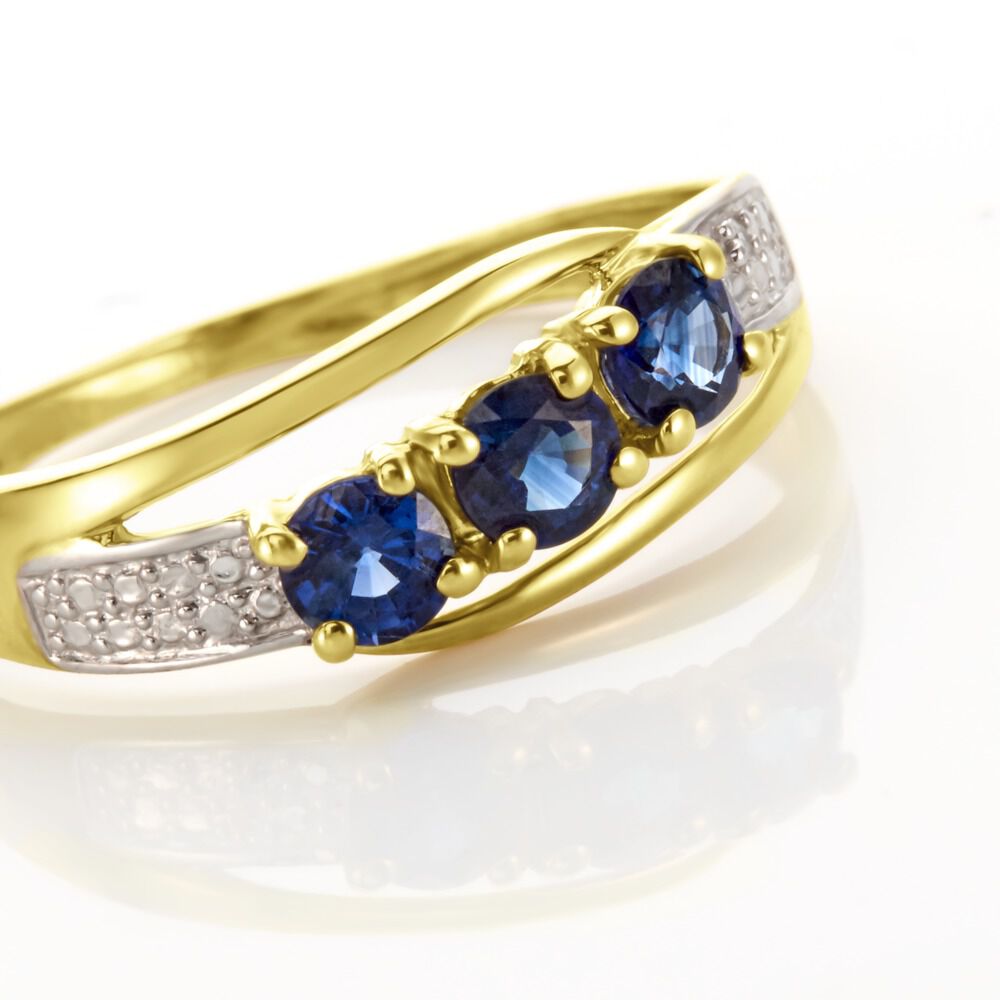 Bague Or Jaune Abelard Saphirs Diamants - Bagues fiançailles Femme | Marc Orian