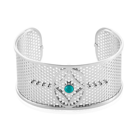 Bracelet Jonc Audreanne Acier Blanc Pierre De Synthese - Bracelets joncs Femme | Marc Orian