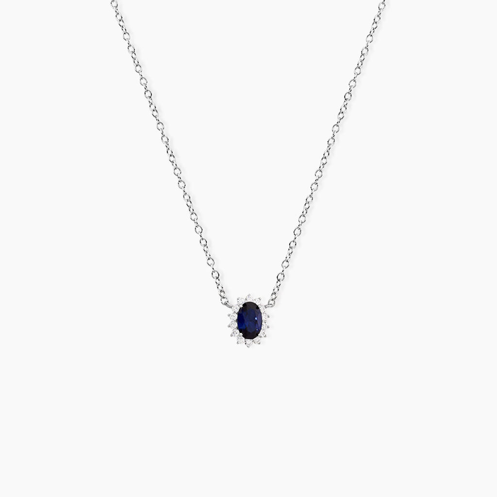Collier Liz Argent Blanc Pierre De Synthese Oxyde De Zirconium - Colliers avec pierres Femme | Marc Orian