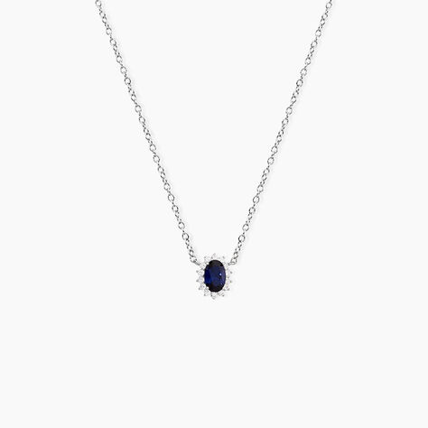 Collier Liz Argent Blanc Pierre De Synthese Oxyde De Zirconium - Colliers avec pierres Femme | Marc Orian