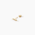 Boucles D'Oreilles Puces Dahina Argent Dor&eacute; A L'Or 750/1000 Oxyde De Zirconium - Puces Femme | Marc Orian