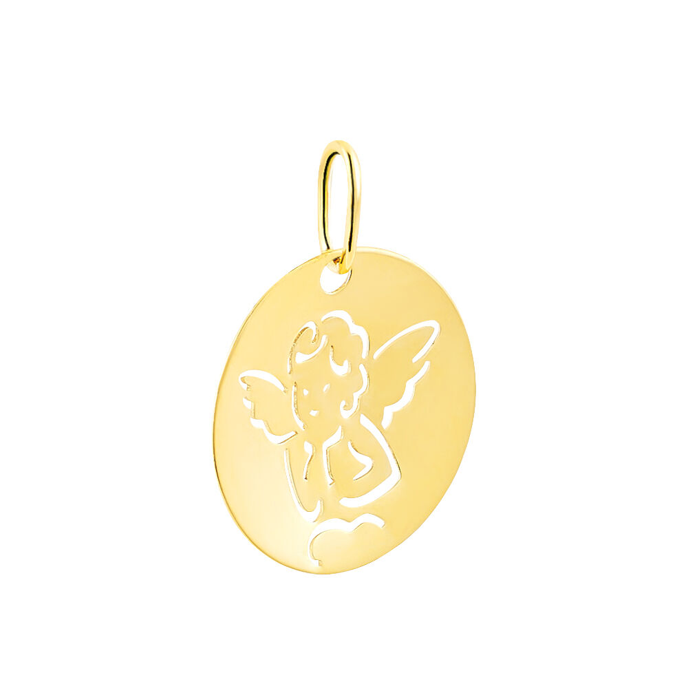 Pendentif Ange Rond Or Jaune - Médailles et médaillons Enfant | Marc Orian