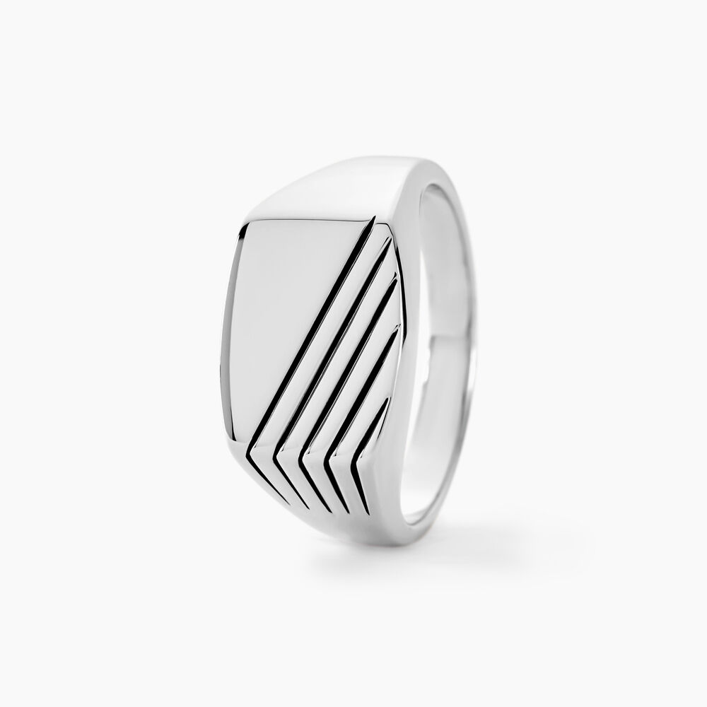 Chevalière Robin Argent Blanc - Chevalières Homme | Marc Orian