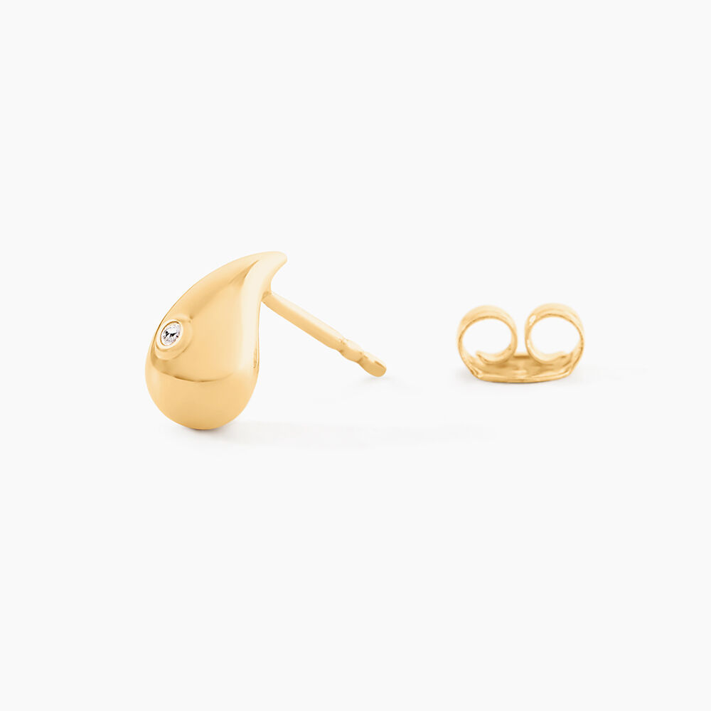 Boucles D'Oreilles Puces Eleone Or Jaune Diamant - Puces Femme | Marc Orian