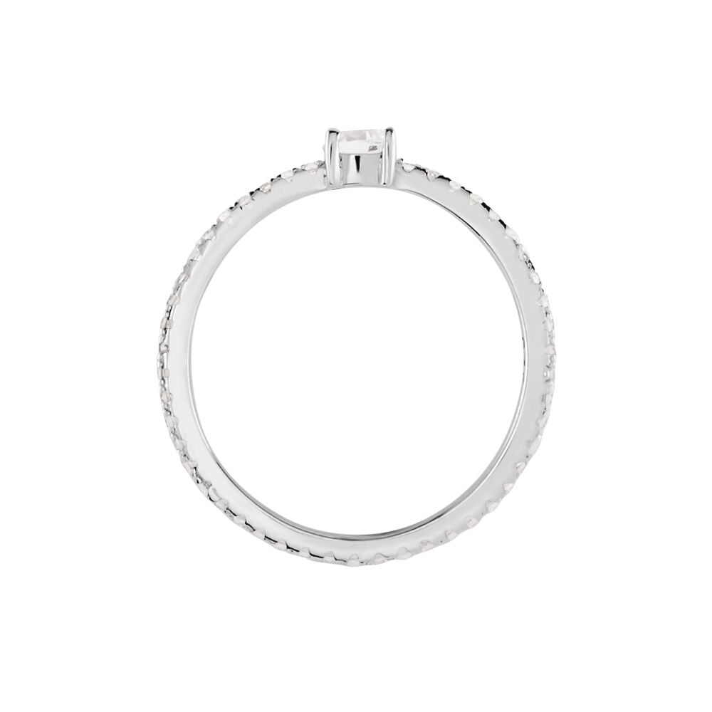 Bague Solitaire Ursi Argent Blanc Oxyde De Zirconium - Bijoux fantaisie Femme | Marc Orian