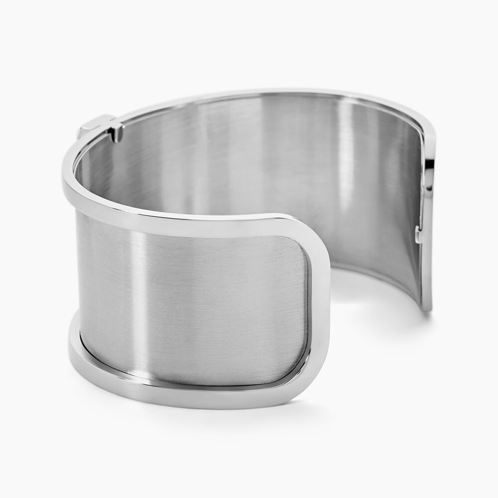 Bracelet Jonc Melvyna Acier Blanc Pierre De Synthese - Bracelets joncs Femme | Marc Orian