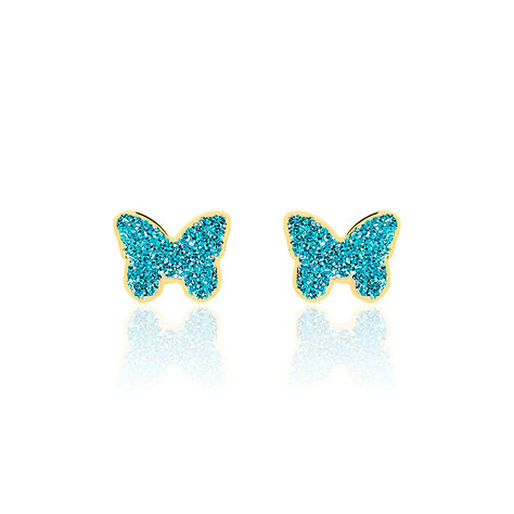 Boucles D'oreilles Puces Solena Papillon Or Jaune - Clous d'oreilles Enfant | Marc Orian