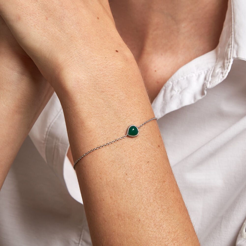 Bracelet Tao Argent Blanc Onyx - Bracelets chaînes Femme | Marc Orian