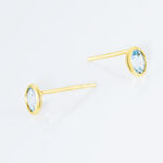 Boucles D'oreilles Puces Edy Serti Clos Or Jaune Topaze - Puces Femme | Marc Orian