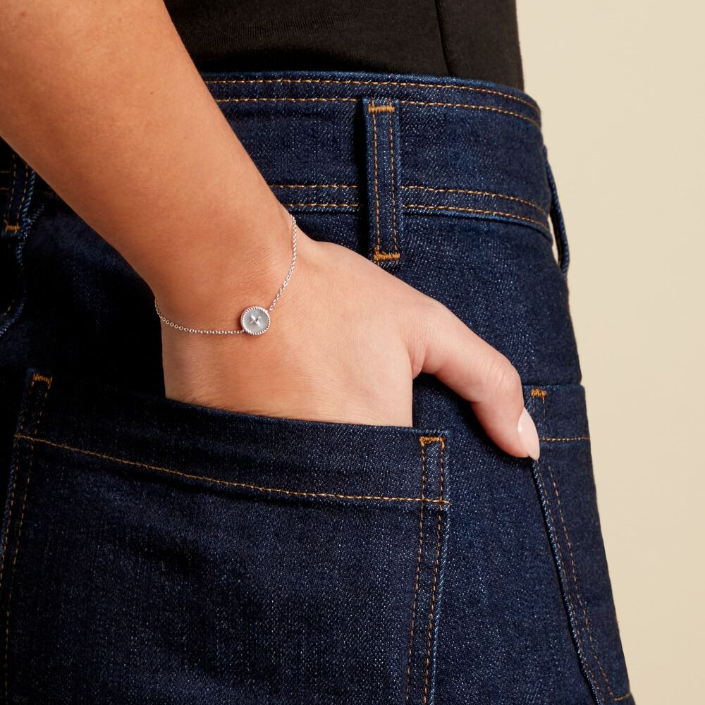 Bracelet Izarra Argent Blanc Nacre - Bracelets Medailles Femme | Marc Orian
