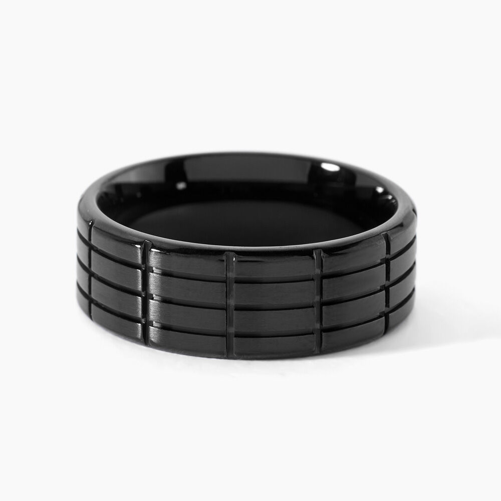 Bague Fabio Acier Noir - Bijoux fantaisie Homme | Marc Orian