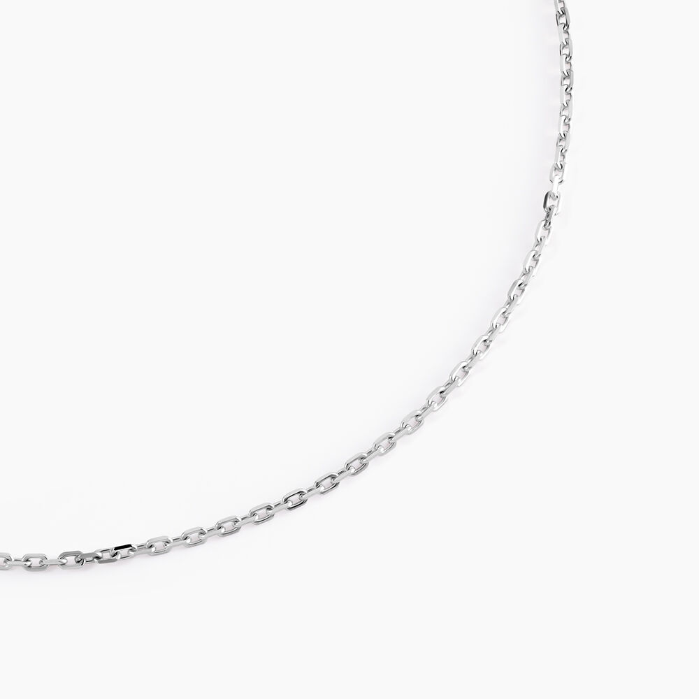Cha&icirc;ne Igoa Maille For&ccedil;at Diamantee Or Blanc - Chaines Famille | Marc Orian