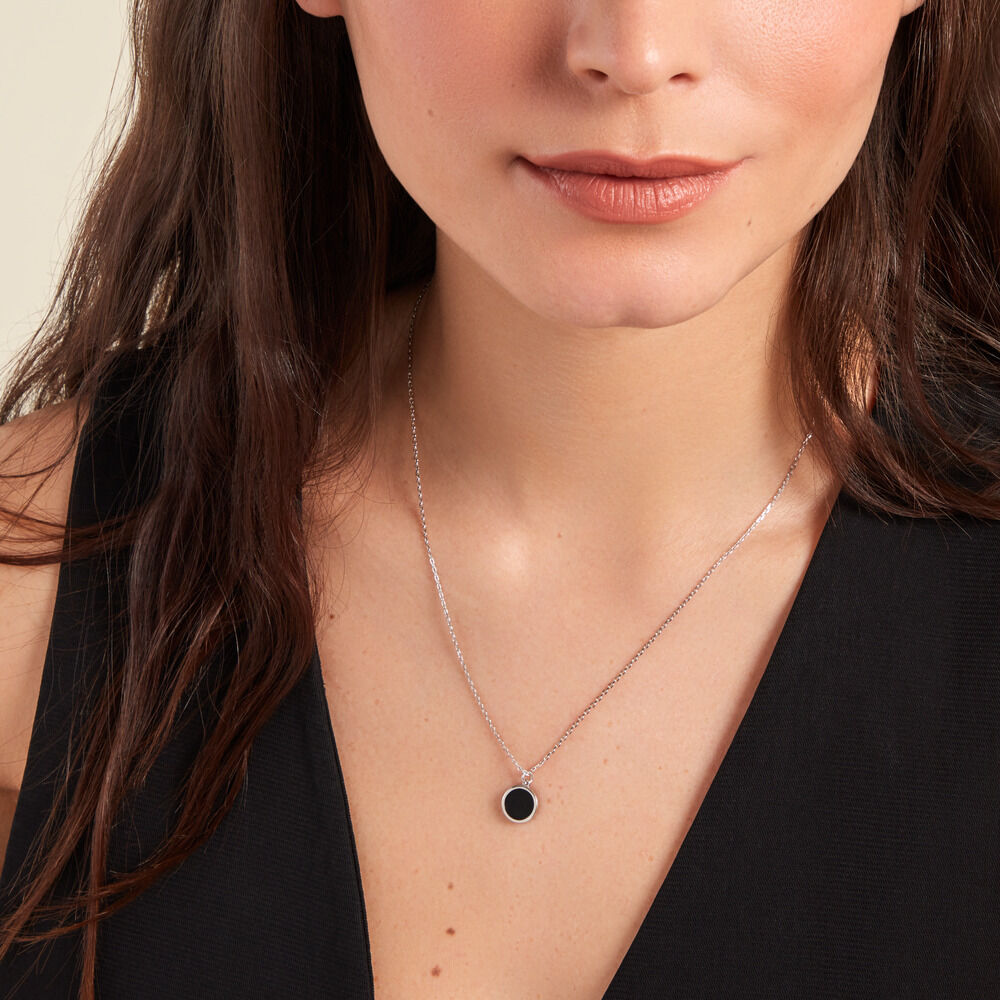Collier Lunatique Argent Blanc Malachite Onyx -  Femme | Marc Orian