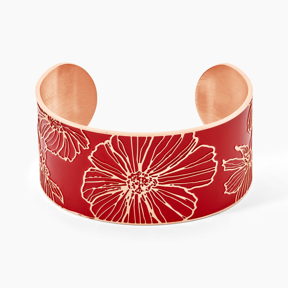 Bracelet Jonc Willem Acier Rose Smalto Rouge - Bracelets joncs Femme | Marc Orian