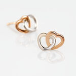 Boucles D'oreilles Puces Donna Coeurs Ajoures Or Rose - Puces Femme | Marc Orian