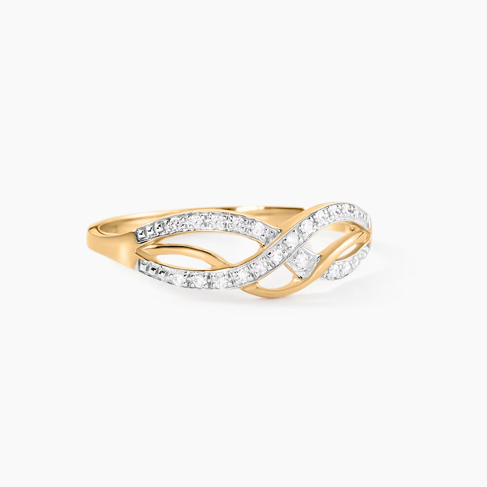 Bague Vaguelette Or Jaune Diamant - Bagues pierres précieuses Femme | Marc Orian