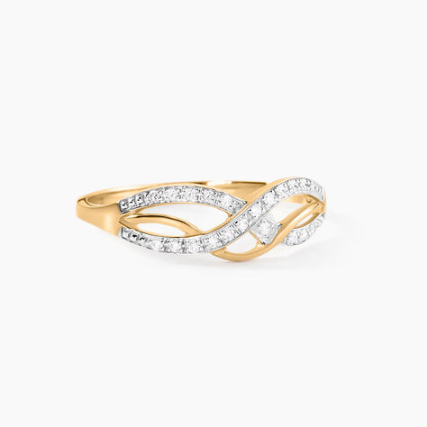 Bague Vaguelette Or Jaune Diamant - Bagues pierres précieuses Femme | Marc Orian