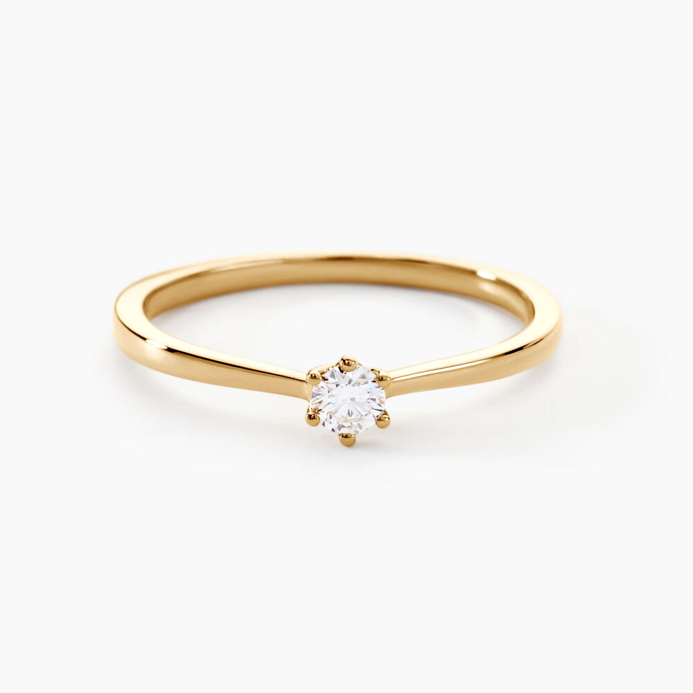 Bague Solitaire Athena Or Jaune Diamant - Parures de mariage Femme | Marc Orian