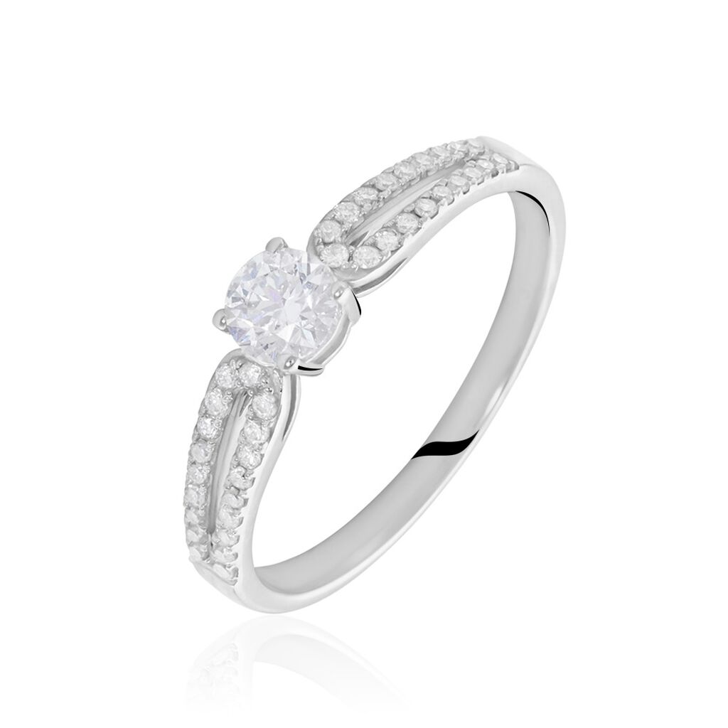 Bague Solitaire Katalina Or Blanc Diamant - Parures de mariage Femme | Marc Orian