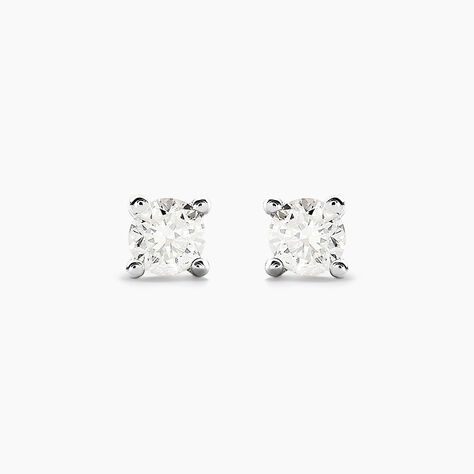 Boucles D'oreilles Puces Aphrodite Or Blanc Diamant - Puces Famille | Marc Orian