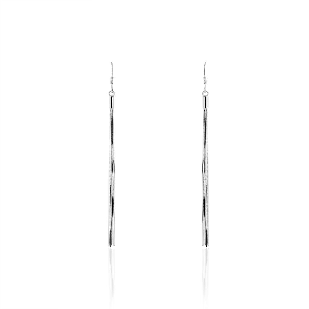 Boucles D'oreilles Pendantes Yaka Argent Blanc - Pendantes Femme | Marc Orian