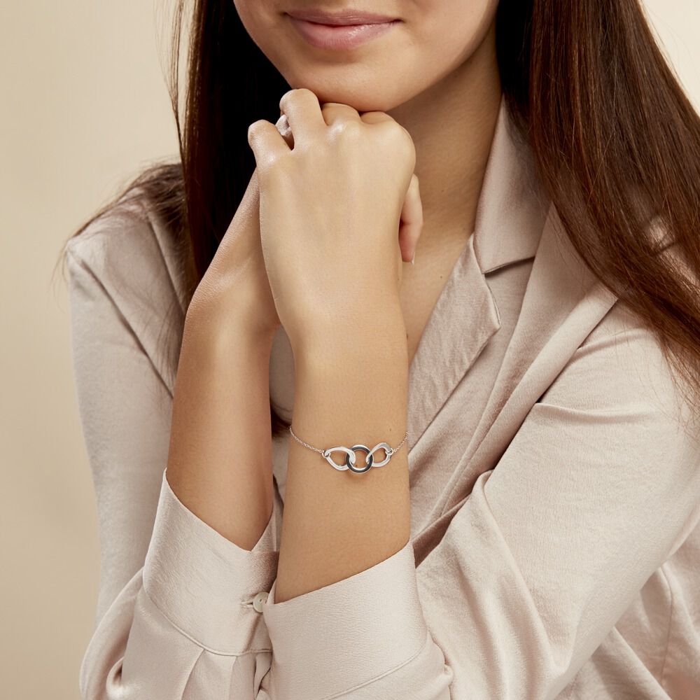 Bracelet Joy Argent Blanc - Bracelets Anneaux Entrelaces Femme | Marc Orian