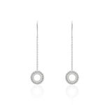 Boucles D'oreilles Pendantes Florenzia Argent Blanc Oxyde De Zirconium - Pendantes Femme | Marc Orian