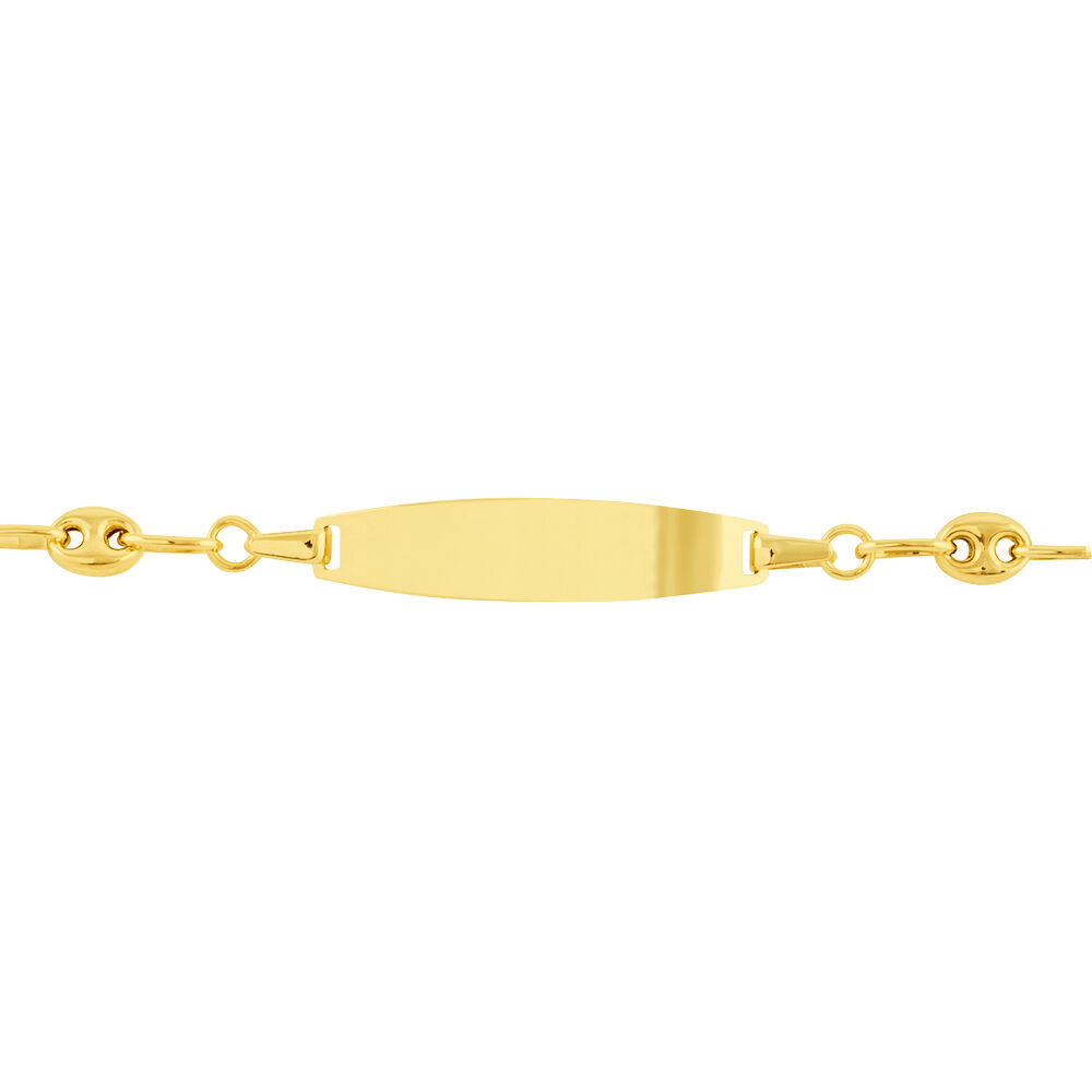 Bracelet Identité Evin Maille Grain De Cafe Or Jaune - Gourmettes Enfant | Marc Orian