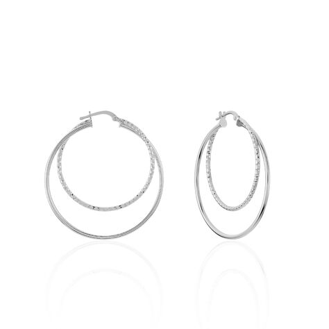 Créoles Argent Blanc Marjorie - Boucles d'oreilles Créoles Femme | Marc Orian