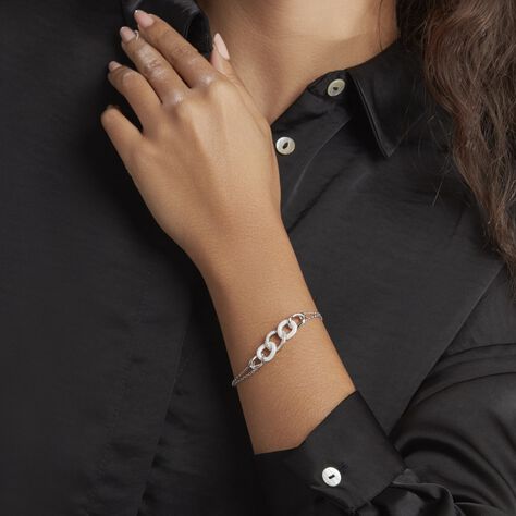 Bracelet Link Argent Blanc Céramique Et Oxyde De Zirconium - Bracelets chaînes Femme | Marc Orian