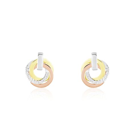 Boucles D'oreilles Puces Or Tricolore Vanadissa Diamants - Boucles d'oreilles pierres précieuses Femme | Marc Orian