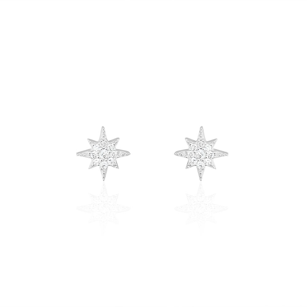 Boucles D'oreilles Puces Layana Argent Blanc Oxyde De Zirconium - Puces Femme | Marc Orian