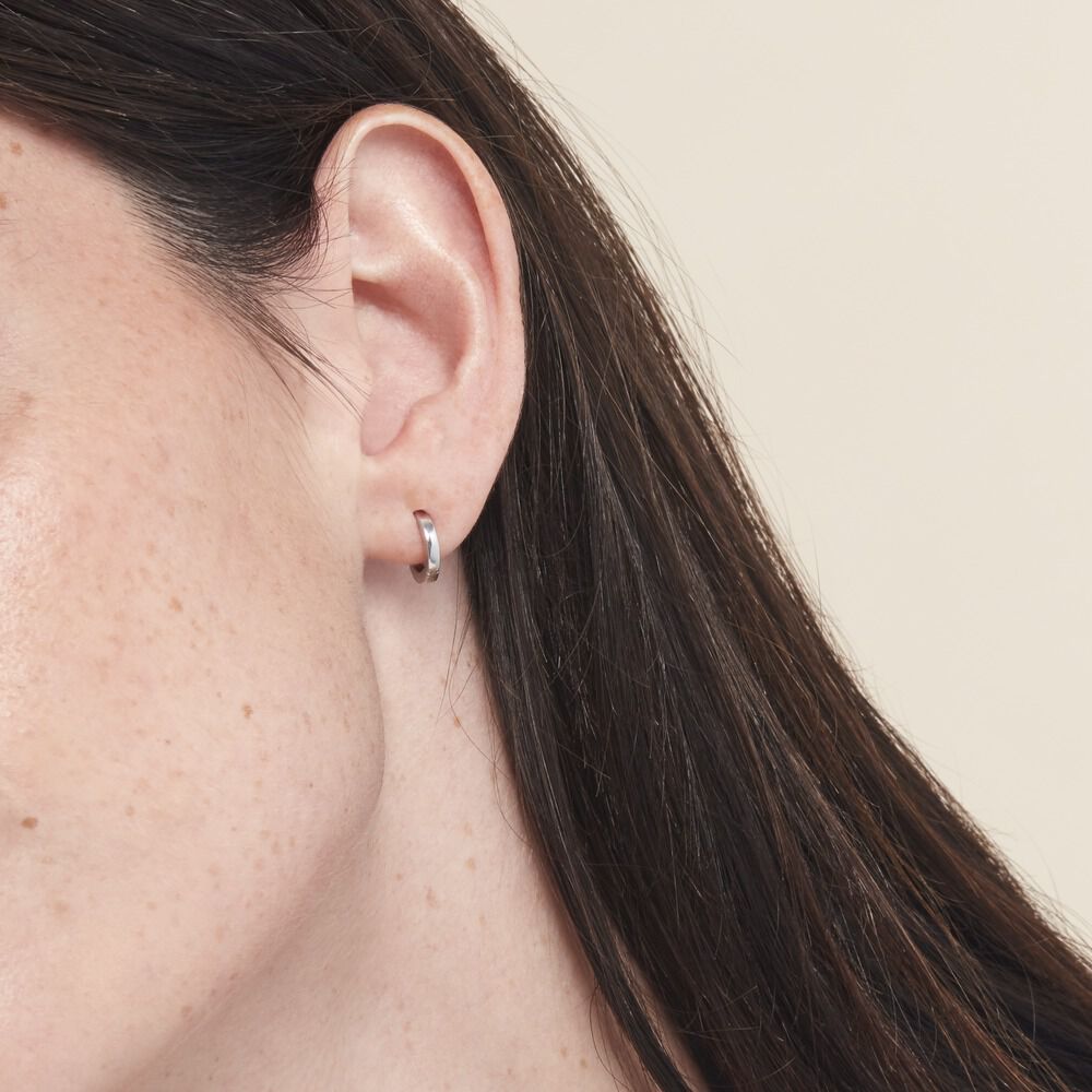 Créoles Argent Blanc Eleanora - Créoles Femme | Marc Orian