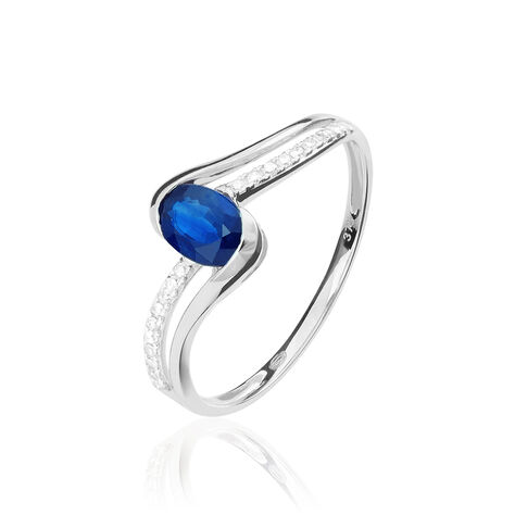 Bague Anja Or Blanc Saphir Et Diamant - Solitaires Femme | Marc Orian