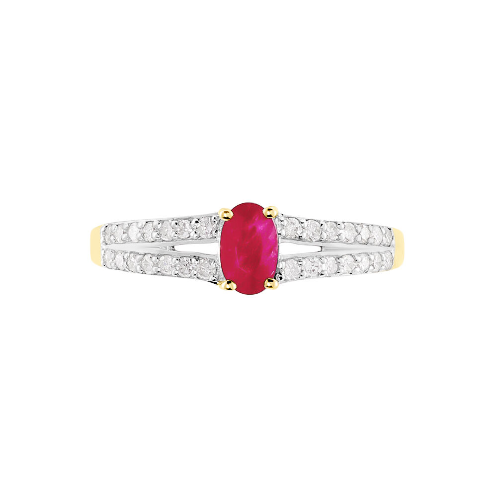 Bague Carlton Or Jaune Rubis Diamant - Bagues vintage Femme | Marc Orian