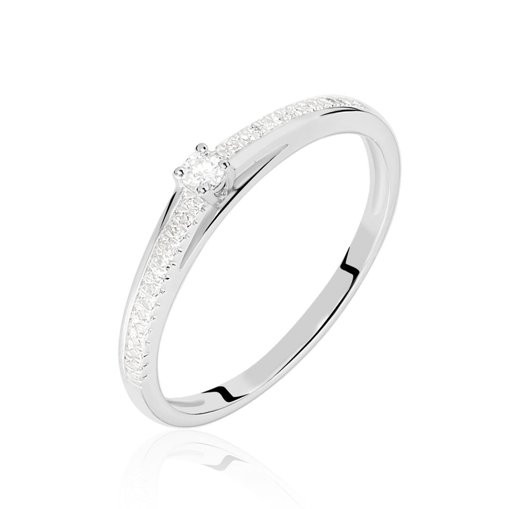 Bague Solitaire Alexandra Or Blanc Diamant - Solitaires Femme | Marc Orian