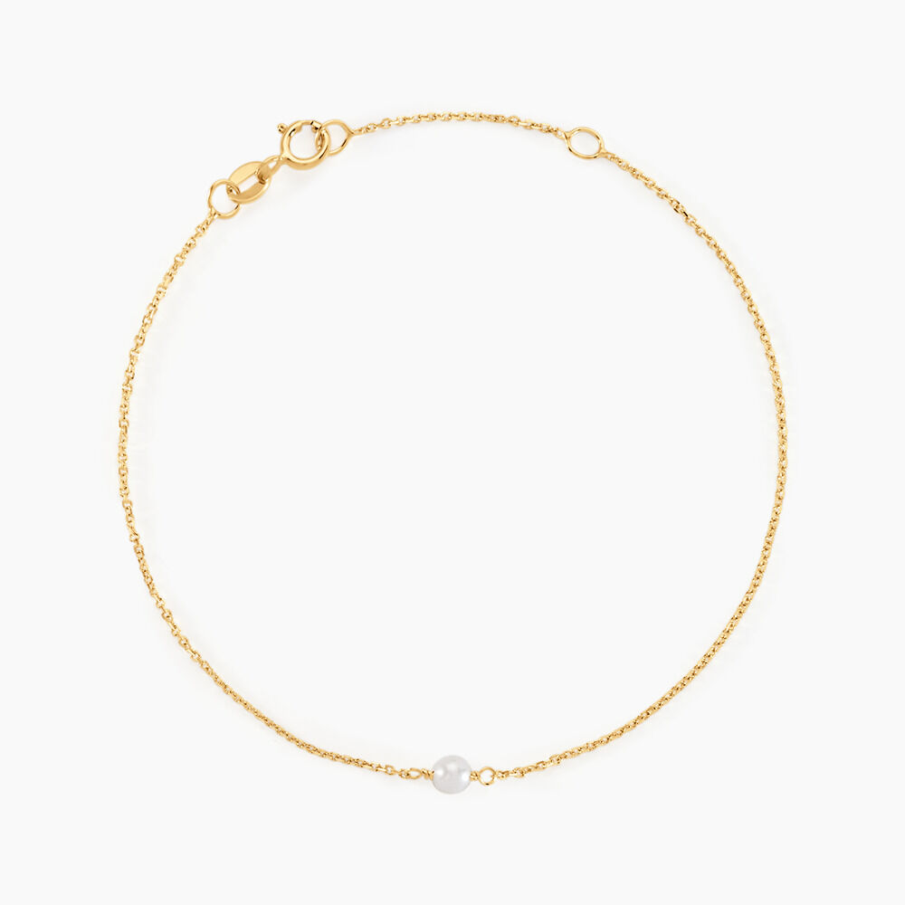 Bracelet Or Jaune Gentiane Perle - Bracelets chaînes Femme | Marc Orian