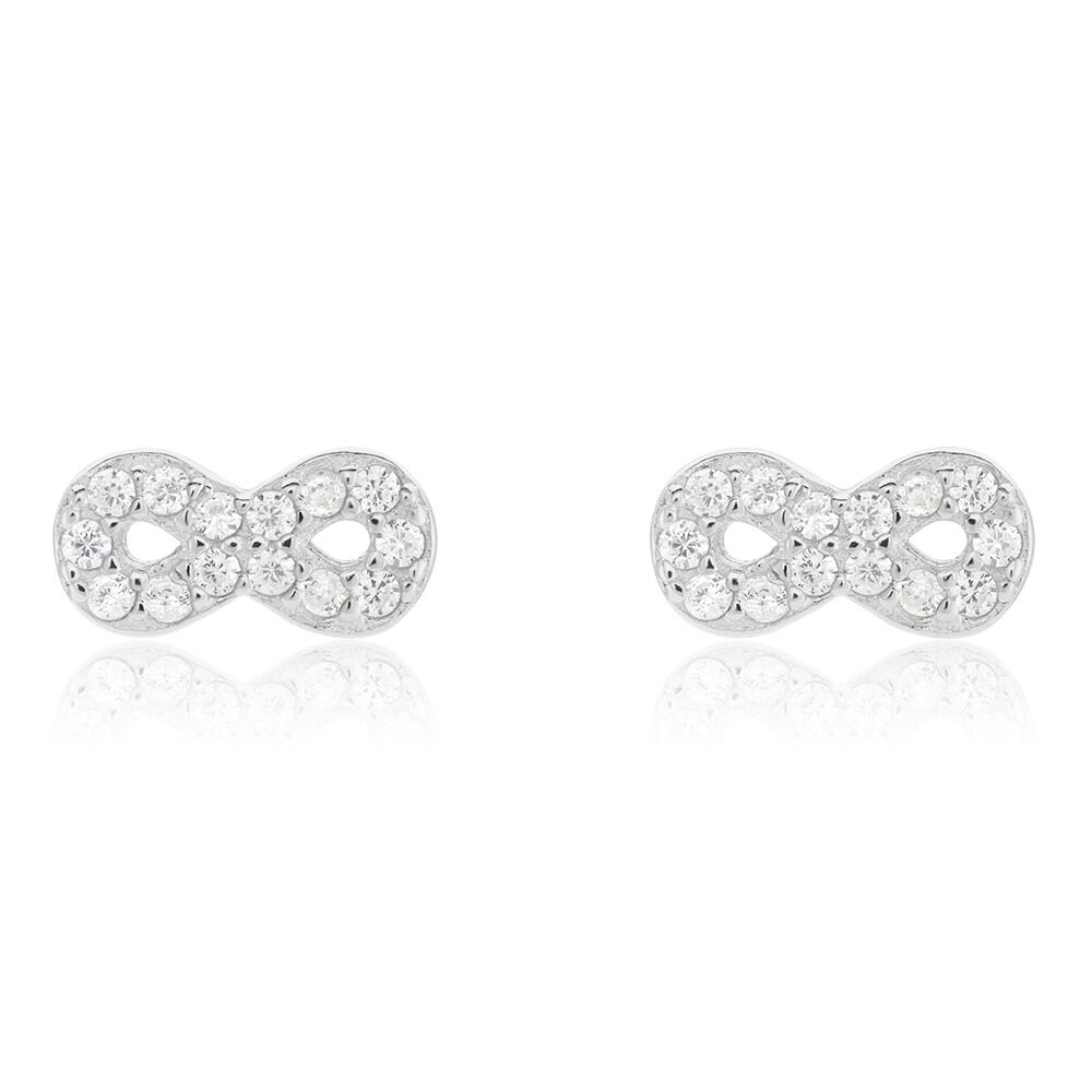Boucles D'oreilles Puces Suliac Argent Blanc Oxyde De Zirconium - Puces Femme | Marc Orian